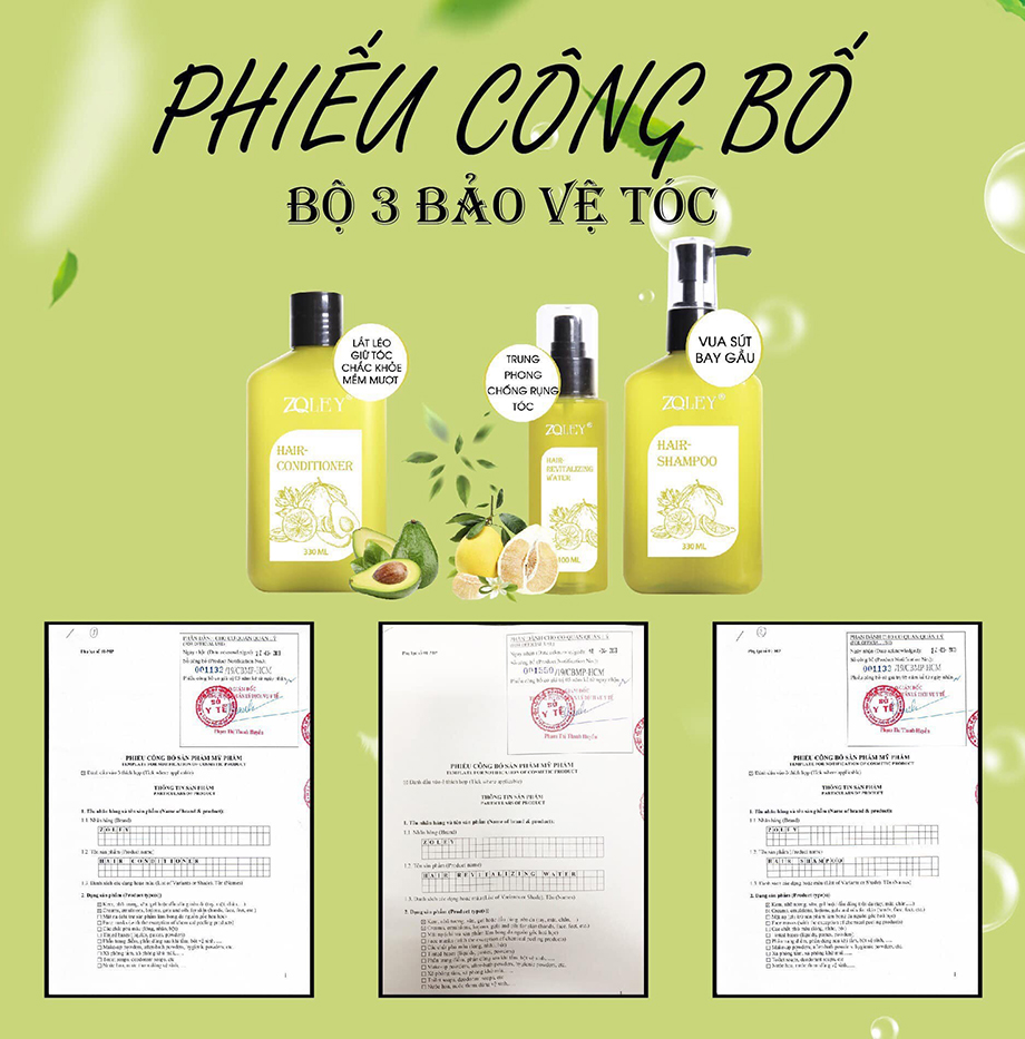Bộ ba dầu gội bưởi zoley mới